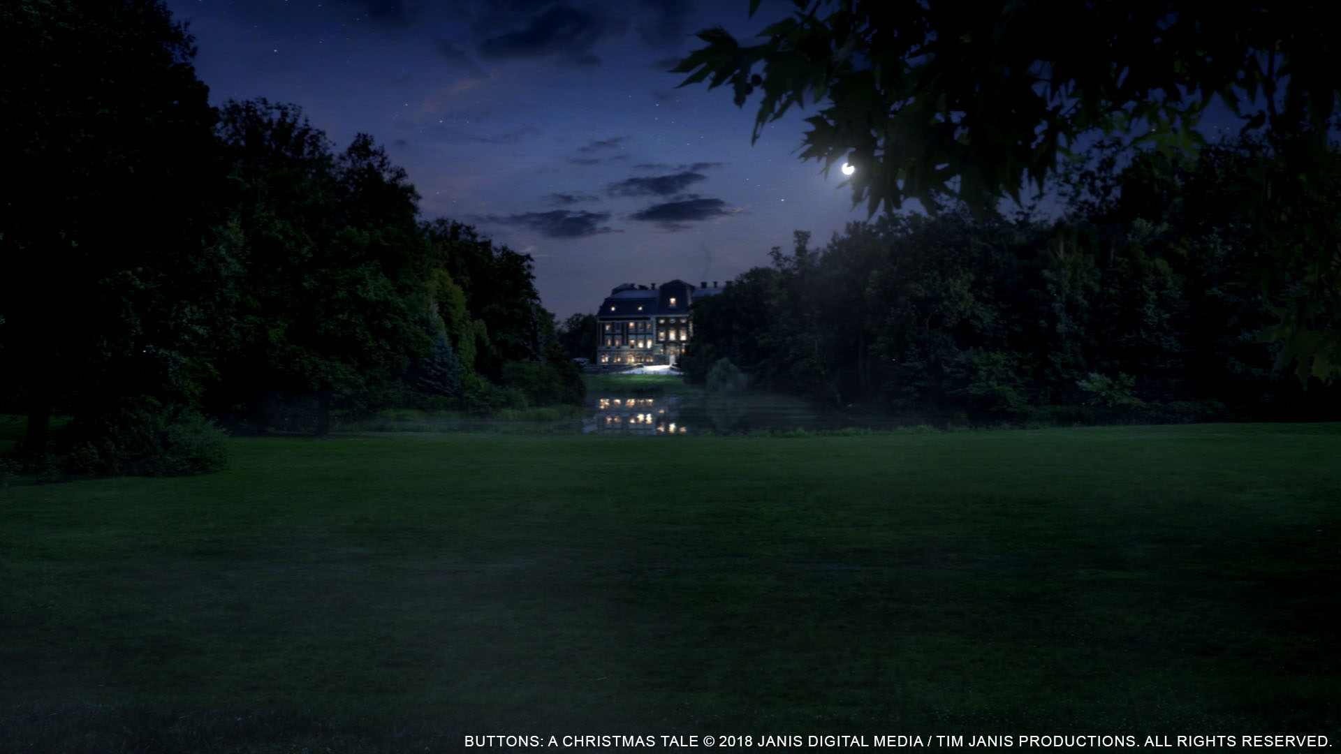 Manor matte painting Night time